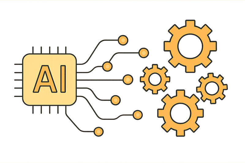 Image of cogs representing AI