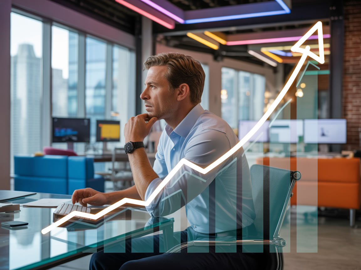 CEO working at marketing office